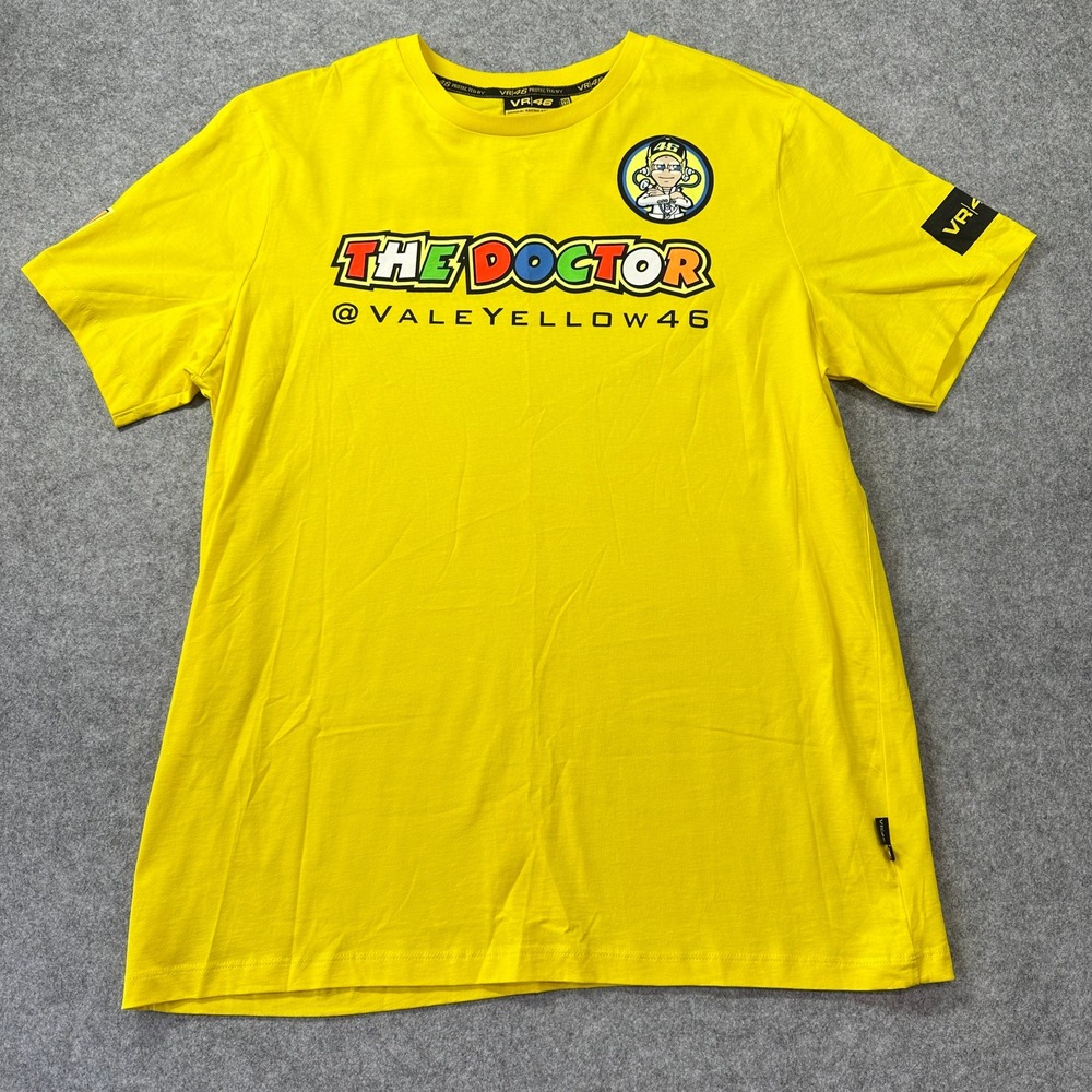 VR46 Yellow Racing T-Shirt Mens XXL Bike Racing Italy